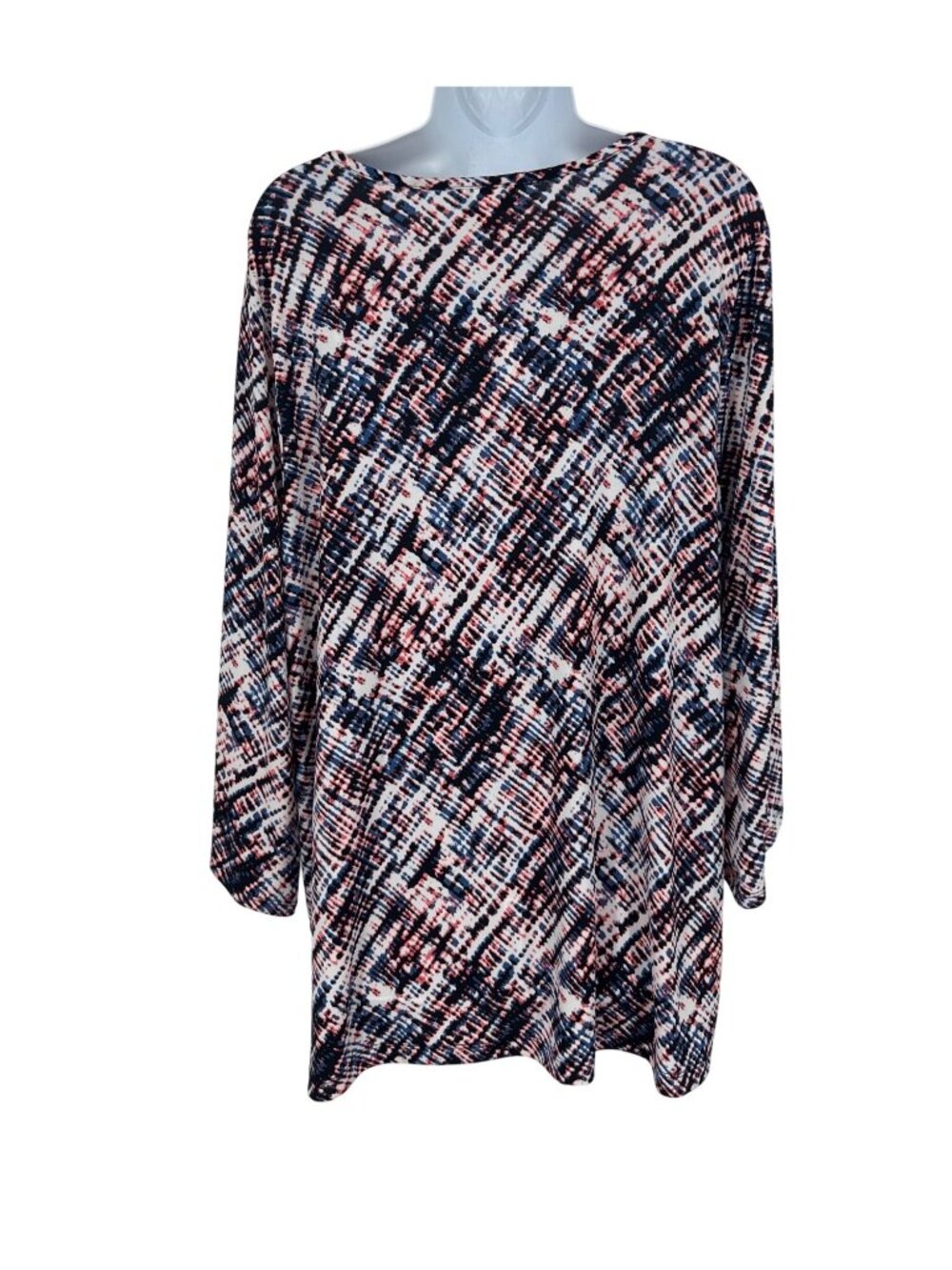 CJ Banks Printed Keyhole Neckline Long Sleeves Tunic Women's Size 1X - Picture 4 of 9